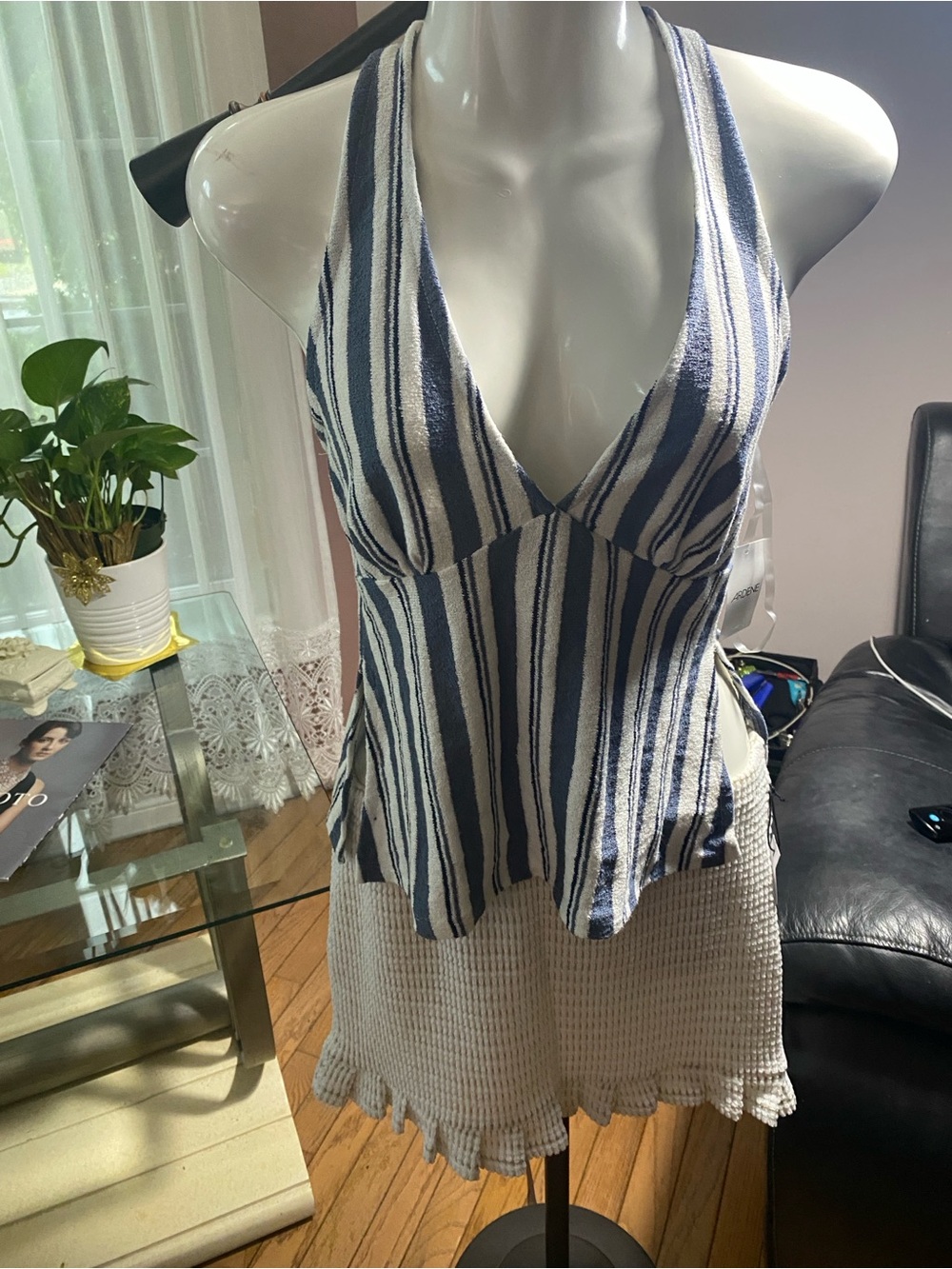 2 piece set Halter Tank Top mini skirt Sz XS-S - Picture 2 of 13
